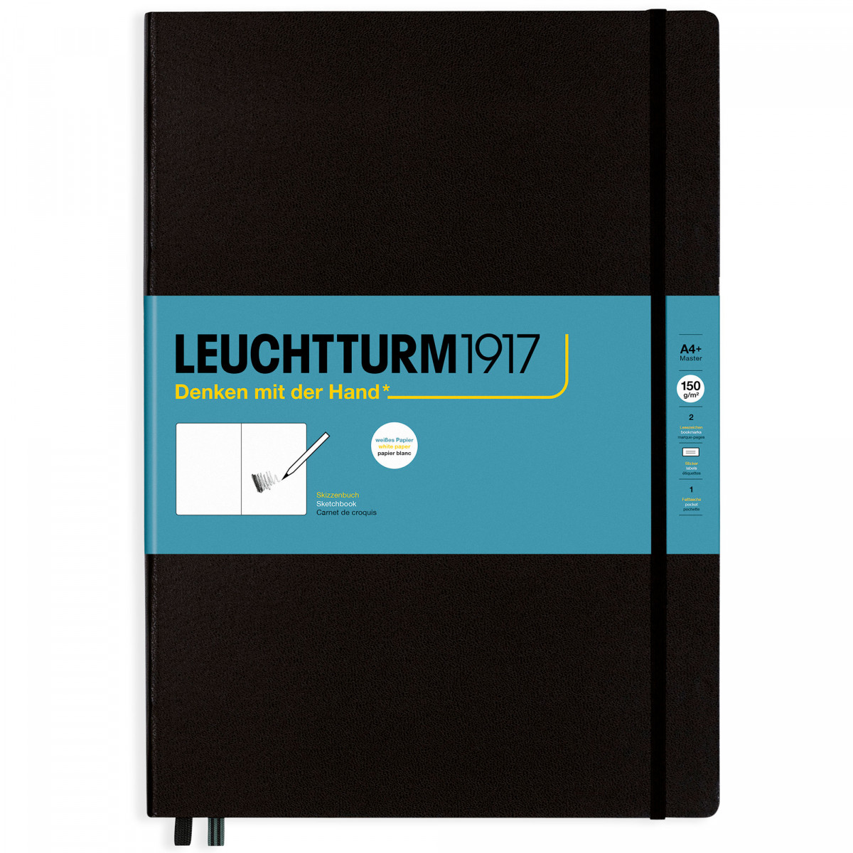 Скетчбук Leuchtturm Master A4+ Black твердая обложка, 362354 Скетчбук Leuchtturm Master A4+ Black твердая обложка, артикул 362354. Фото 1