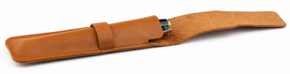 Кожаный чехол для одной ручки Handmade оранжевый, артикул H22-00713. Фото 5