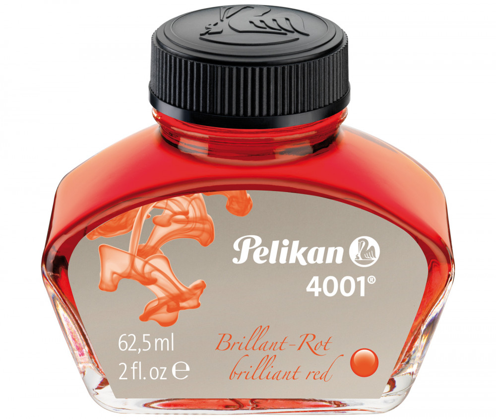 Флакон с чернилами Pelikan 4001 Brilliant Red для перьевой ручки 62,5 мл красный, артикул 329169. Фото 1