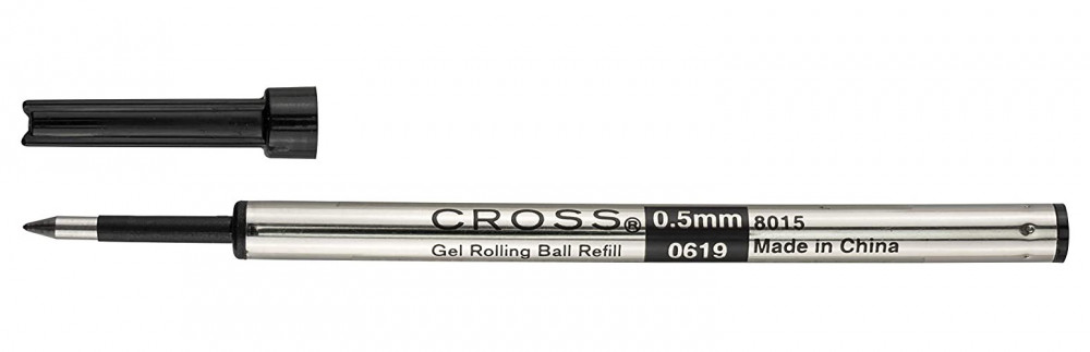 Стержень гелевый стандартный для ручки-роллера Cross черный F (тонкий), артикул 8015. Фото 2