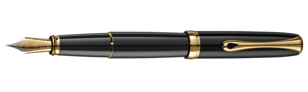 Перьевая ручка Diplomat Excellence A2 Black Lacquer Gold перо сталь, артикул D40203023. Фото 1
