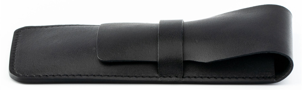 Кожаный чехол для двух ручек без перегородки Handmade черный, артикул H22-00721. Фото 1