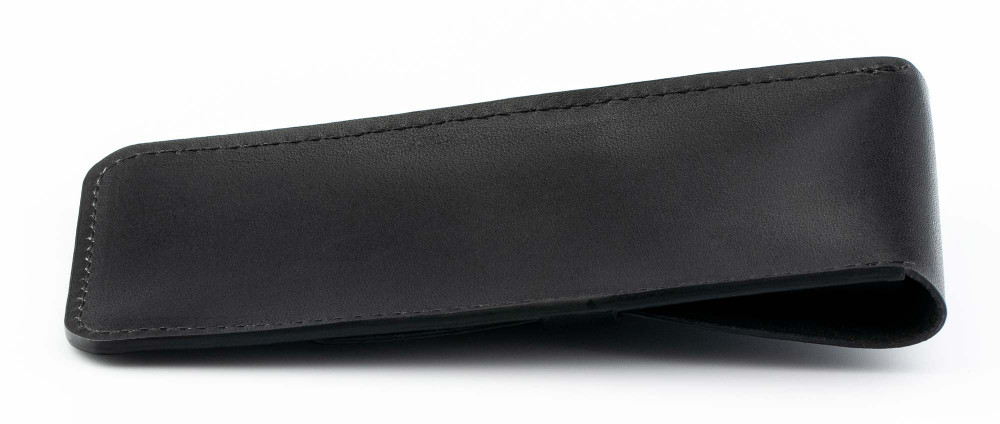 Кожаный чехол для двух ручек без перегородки Handmade черный, артикул H22-00721. Фото 6