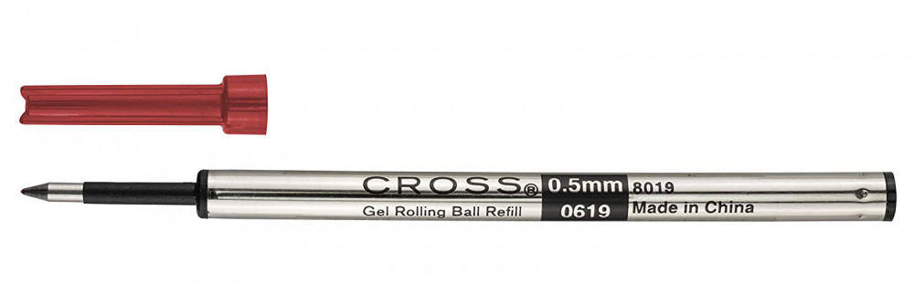 Стержень гелевый стандартный для ручки-роллера Cross красный F (тонкий), артикул 8019. Фото 2