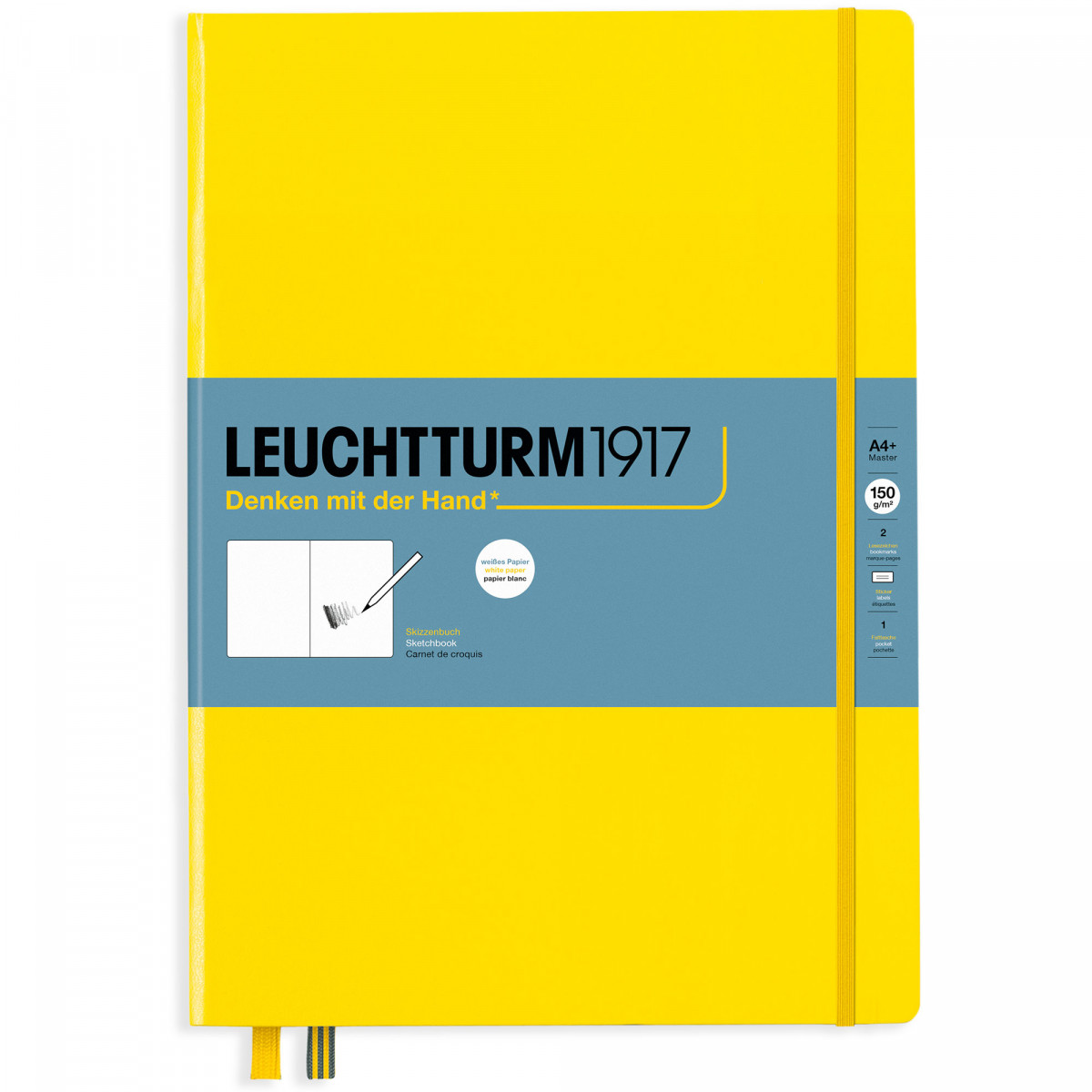 Скетчбук Leuchtturm Master A4+ Lemon твердая обложка, 362356 Скетчбук Leuchtturm Master A4+ Lemon твердая обложка, артикул 362356. Фото 1
