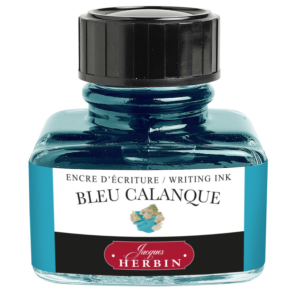 Флакон с чернилами Herbin Bleu calanque (аквамарин) 30 мл, артикул 13014T. Фото 4
