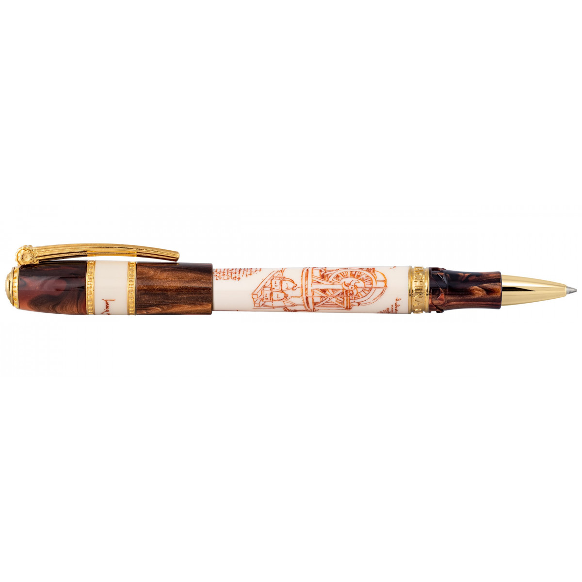 Ручка-роллер Visconti Machina Leonardo Yellow Gold Limited Edition, артикул KP51-02-RB. Фото 1