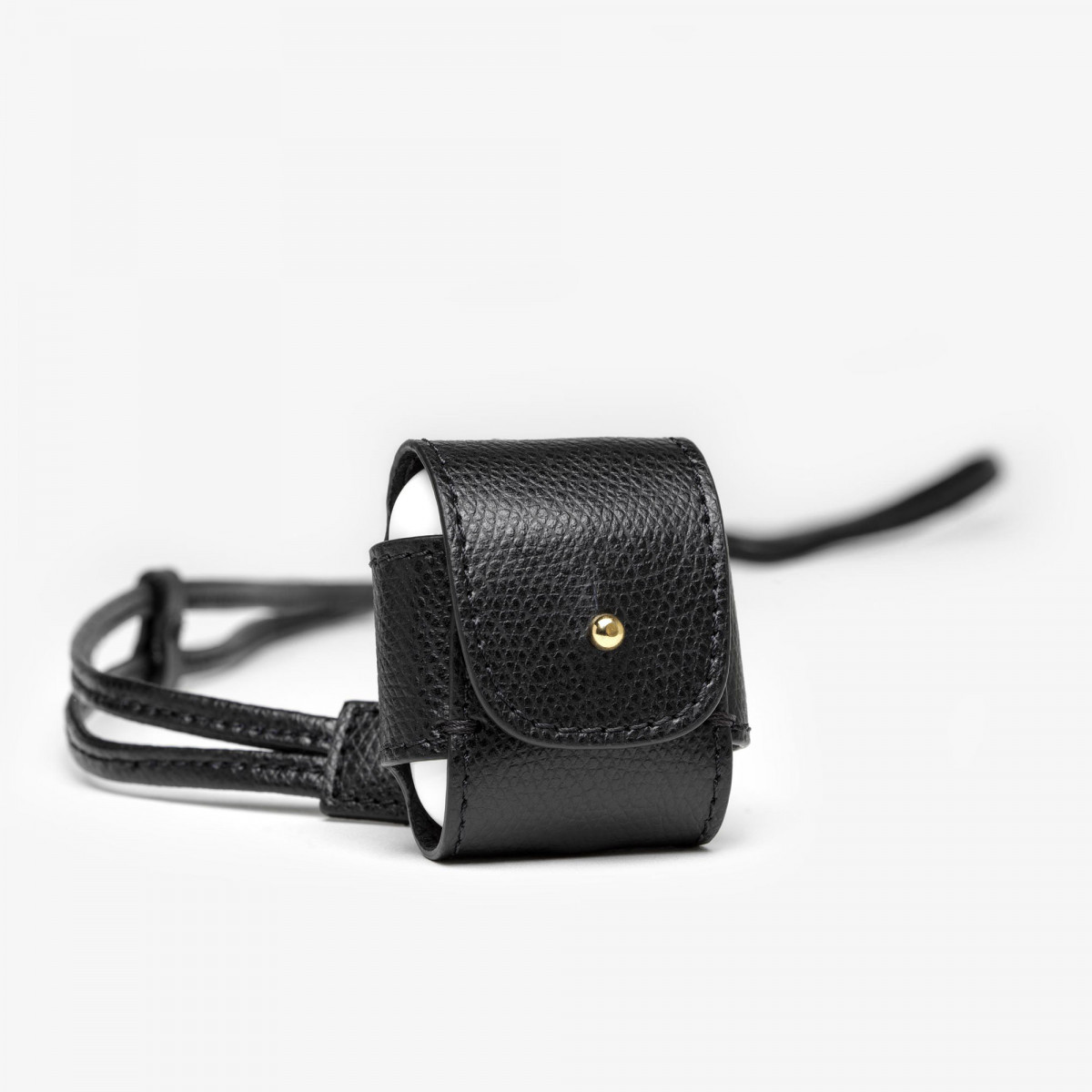 Кожаный чехол для AirPods Visconti VSCT черный, KL14-01 Кожаный чехол для AirPods Visconti VSCT черный, артикул KL14-01. Фото 1