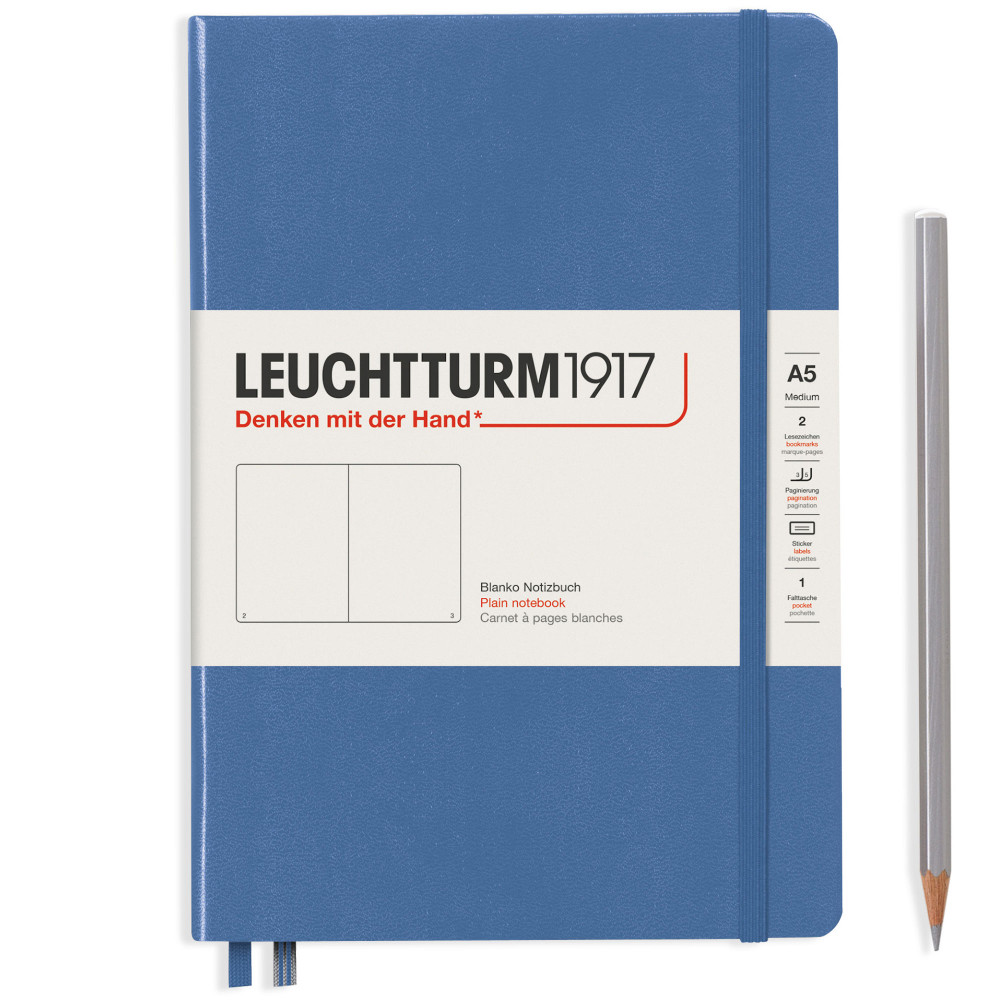 Записная книжка Leuchtturm Medium A5 Denim твердая обложка 251 стр, артикул 361581. Фото 2