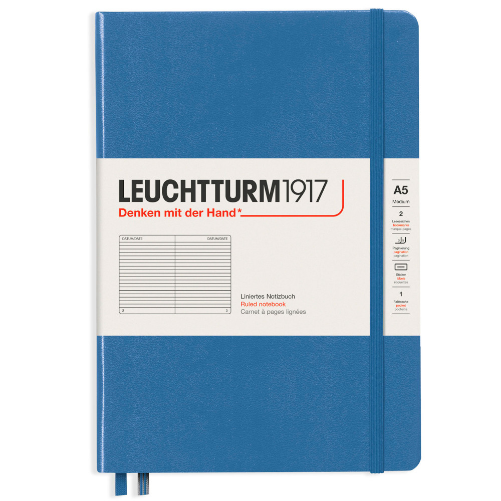 Записная книжка Leuchtturm Medium A5 Denim твердая обложка 251 стр, артикул 361581. Фото 9