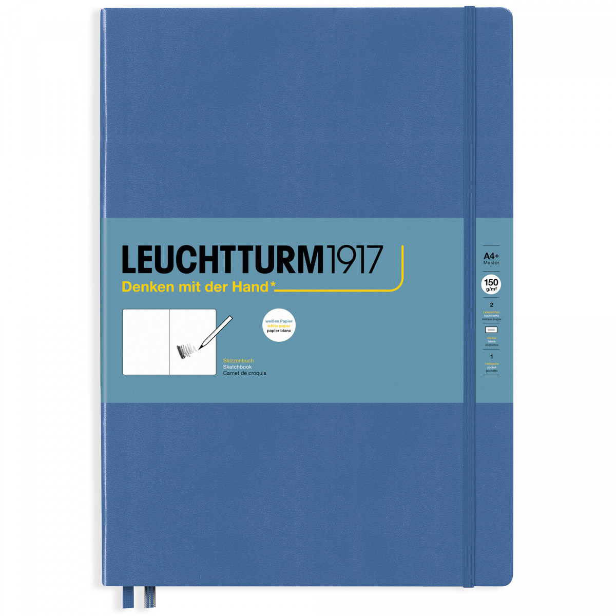 Скетчбук Leuchtturm Master A4+ Denim твердая обложка, 362357 Скетчбук Leuchtturm Master A4+ Denim твердая обложка, артикул 362357. Фото 1