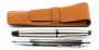 Кожаный чехол для двух ручек без перегородки Handmade оранжевый