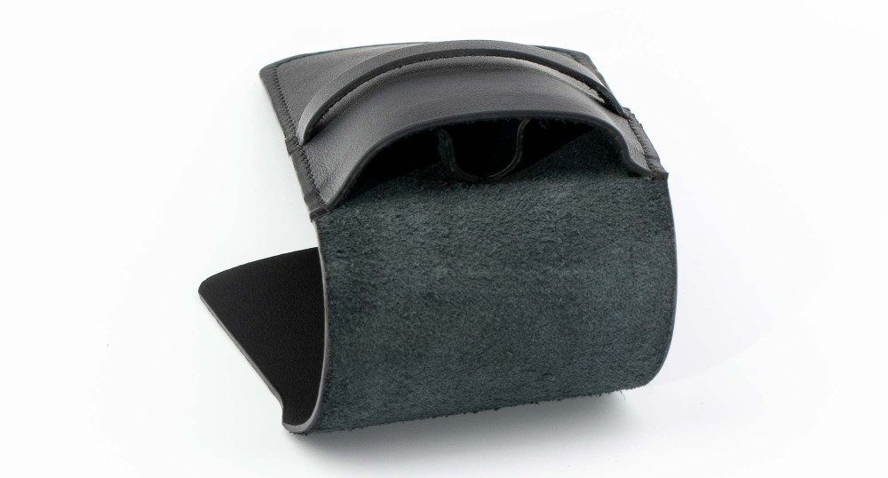 Кожаный чехол для двух ручек с перегородкой Handmade черный, артикул H22-00731. Фото 7