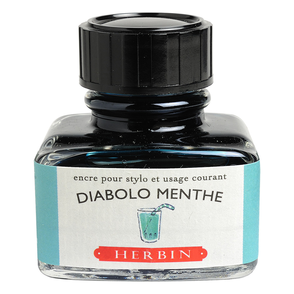 Флакон с чернилами Herbin Diabolo menthe (небесно-голубой) 30 мл, артикул 13033T. Фото 1