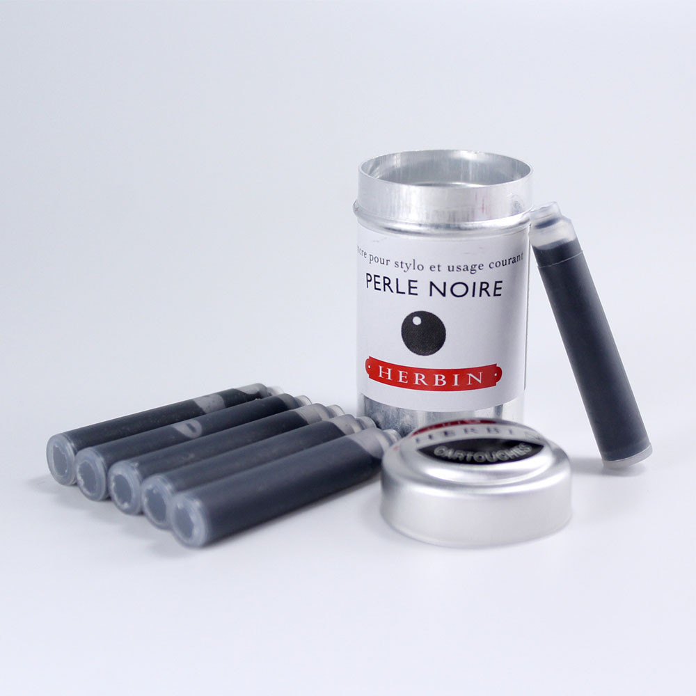 Картриджи с чернилами (6 шт) для перьевой ручки Herbin Perle noire (черный), артикул 20109T. Фото 3