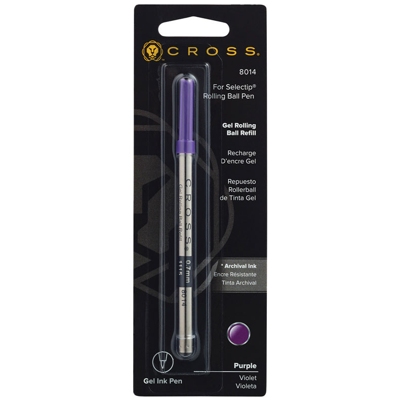 Стержень гелевый стандартный для ручки-роллера Cross фиолетовый M (средний), артикул 8014. Фото 1
