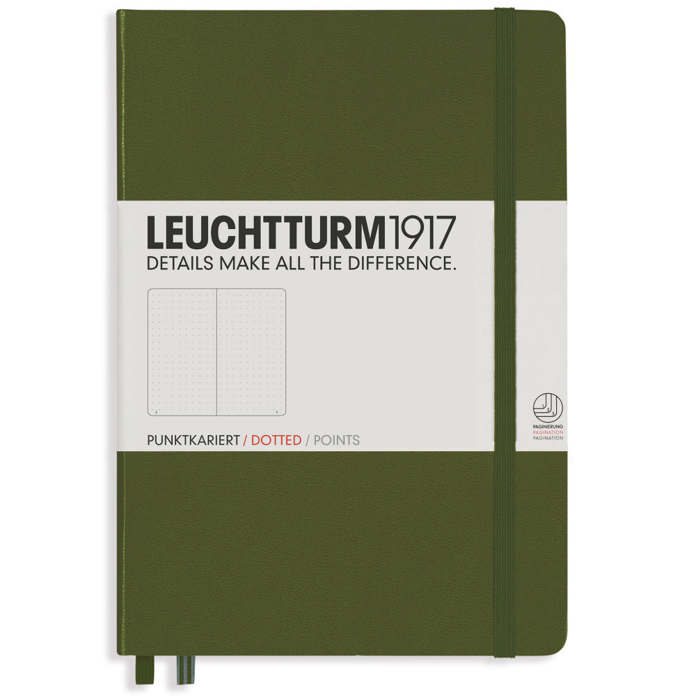 Записная книжка Leuchtturm Medium A5 Army твердая обложка 251 стр, артикул 348103. Фото 1
