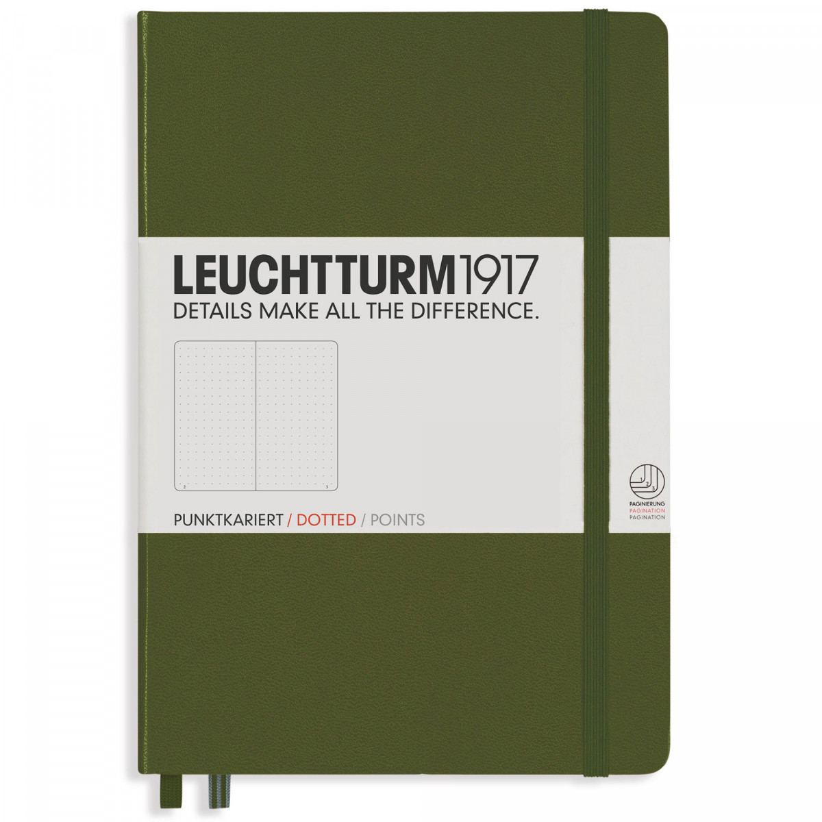 Записная книжка Leuchtturm Medium A5 Army твердая обложка 251 стр, 348103 Записная книжка Leuchtturm Medium A5 Army твердая обложка 251 стр, артикул 348103. Фото 1