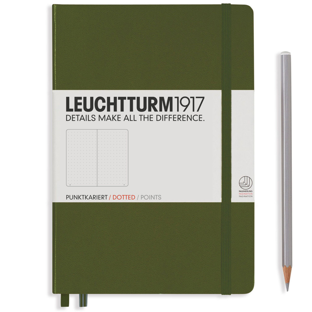 Записная книжка Leuchtturm Medium A5 Army твердая обложка 251 стр, артикул 348103. Фото 2
