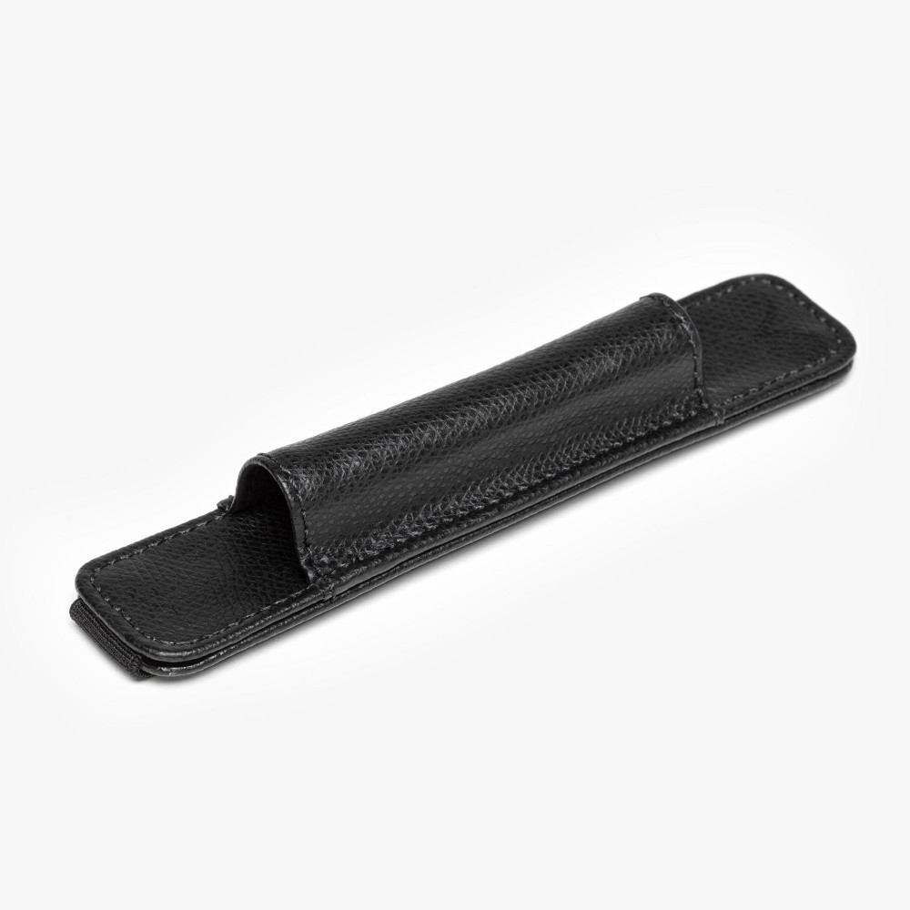 Кожаный чехол для ручки Visconti VSCT с резинкой на блокнот черный, артикул KL05-01. Фото 4