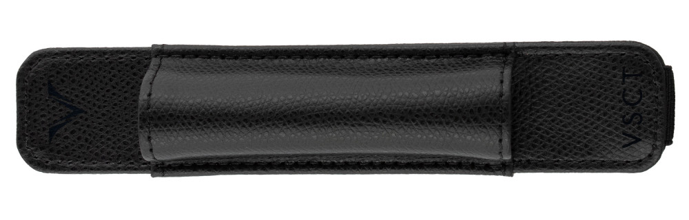 Кожаный чехол для ручки Visconti VSCT с резинкой на блокнот черный, артикул KL05-01. Фото 1