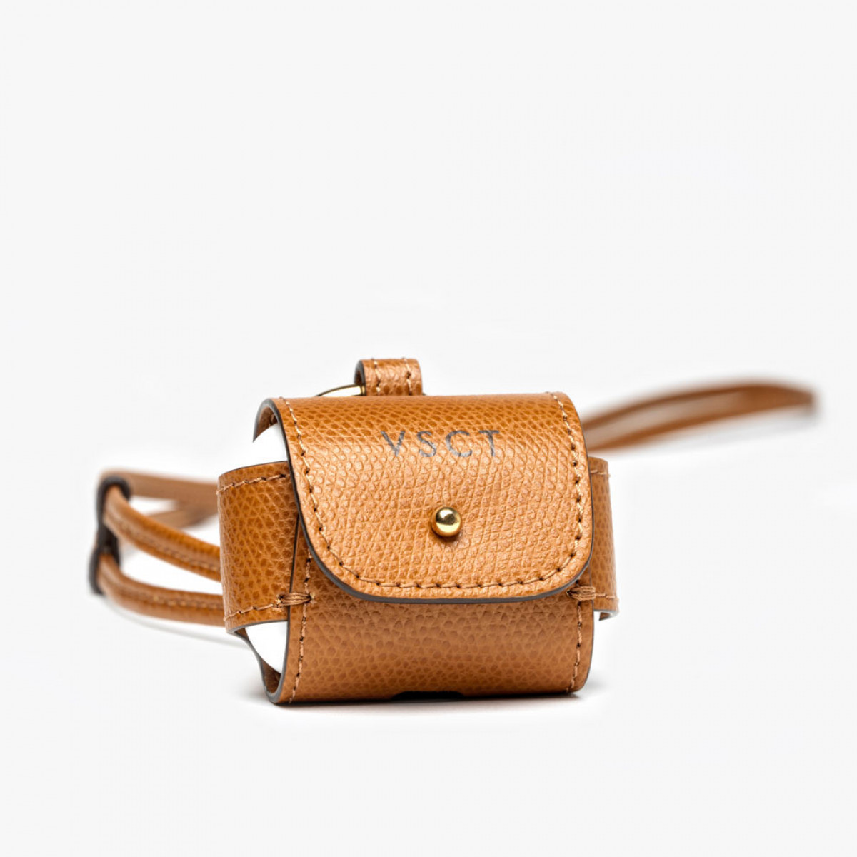 Кожаный чехол для AirPods Pro Visconti VSCT коньяк, KL14-04-PRO Кожаный чехол для AirPods Pro Visconti VSCT коньяк, артикул KL14-04-PRO. Фото 1