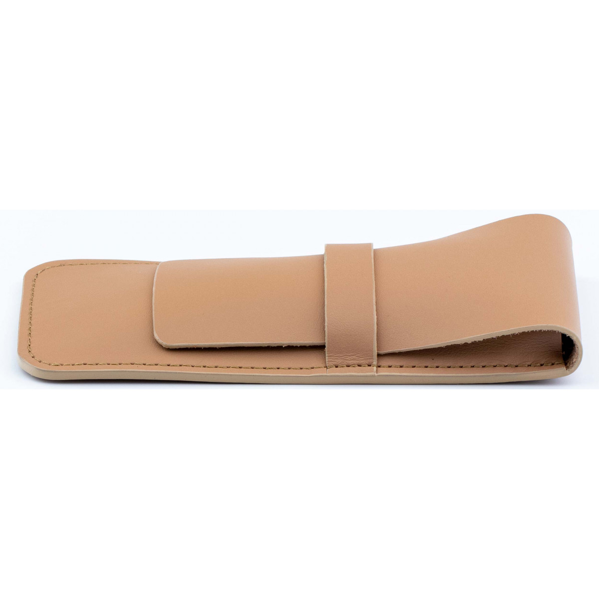 Кожаный чехол для двух ручек с перегородкой Handmade бежевый, H22-00733 Кожаный чехол для двух ручек с перегородкой Handmade бежевый, артикул H22-00733. Фото 1