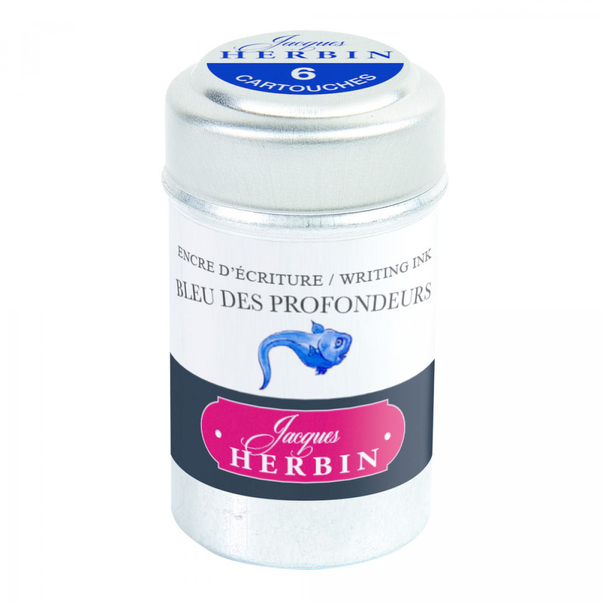 Картриджи с чернилами (6 шт) для перьевой ручки Herbin Bleu des profondeurs (сине-черный ), артикул 20118T. Фото 1