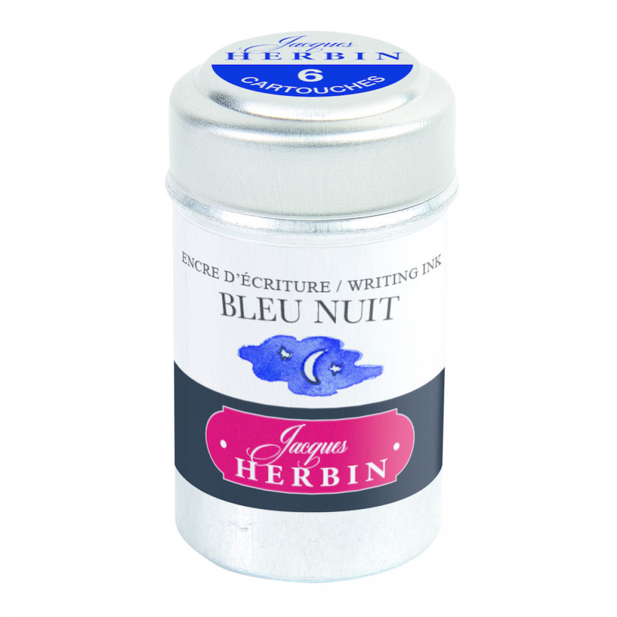 Картриджи с чернилами (6 шт) для перьевой ручки Herbin Bleu nuit (темно-синий), 20119T Картриджи с чернилами (6 шт) для перьевой ручки Herbin Bleu nuit (темно-синий), артикул 20119T. Фото 1