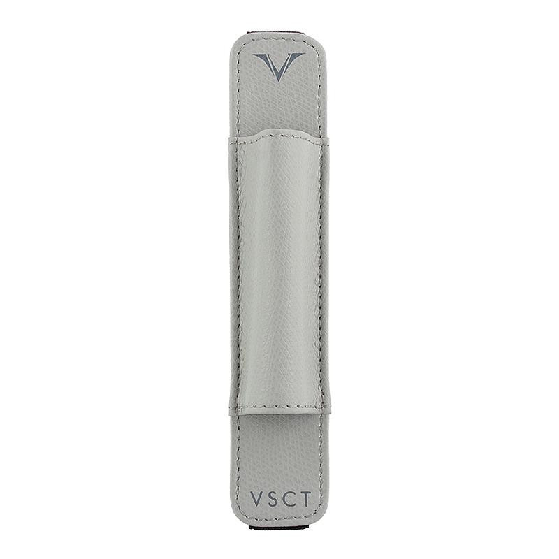 Кожаный чехол для ручки Visconti VSCT с резинкой на блокнот серый, артикул KL05-03. Фото 3