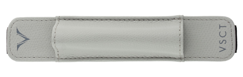 Кожаный чехол для ручки Visconti VSCT с резинкой на блокнот серый, артикул KL05-03. Фото 1