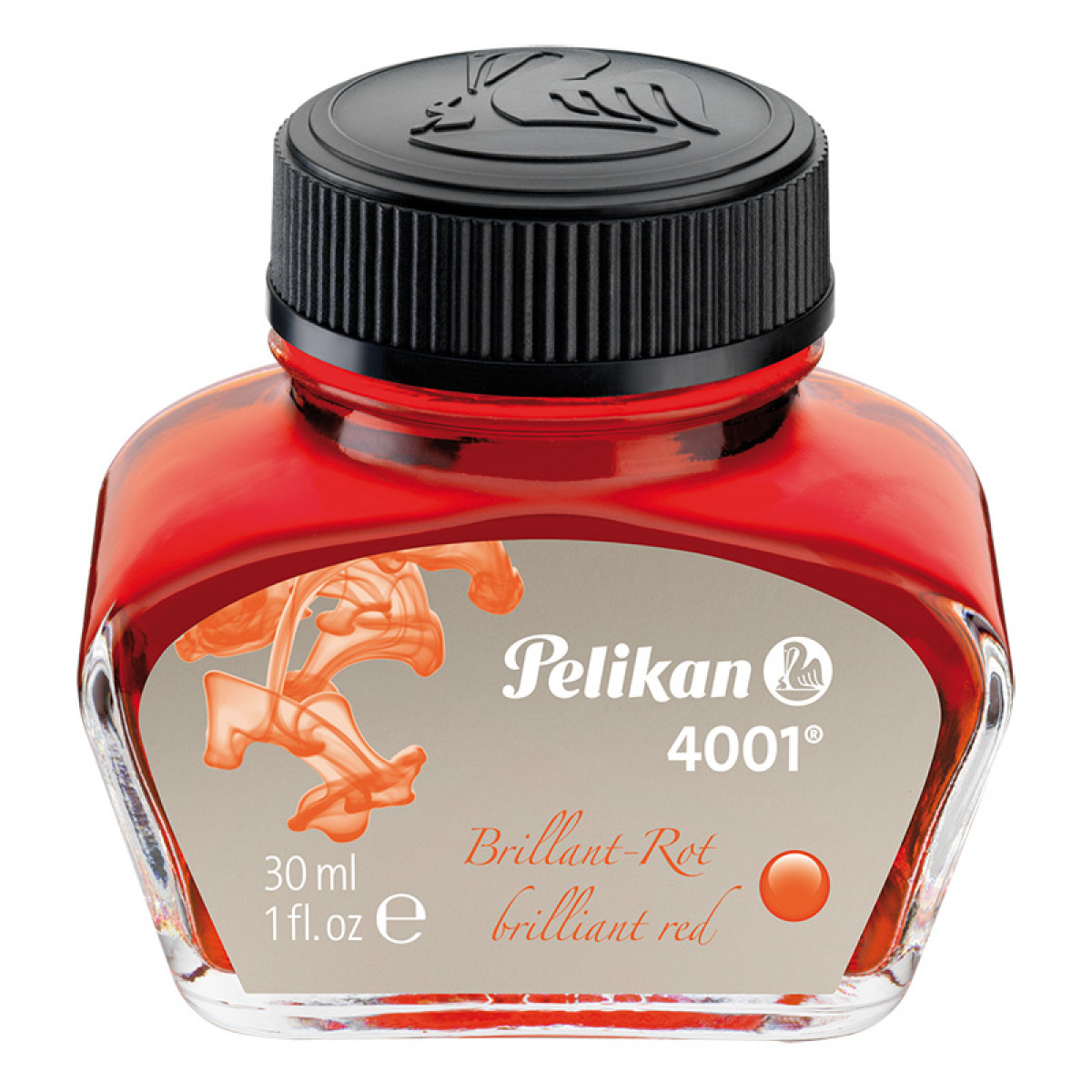 Флакон с чернилами Pelikan 4001 Brilliant Red для перьевой ручки 30 мл красный, артикул 301036. Фото 1