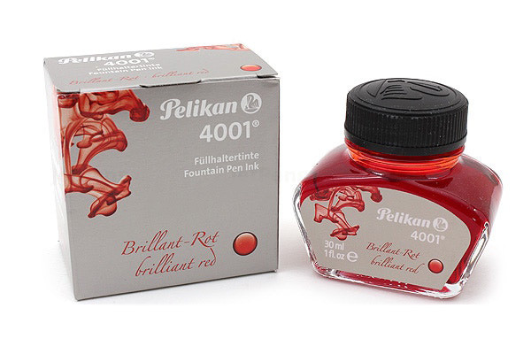 Флакон с чернилами Pelikan 4001 Brilliant Red для перьевой ручки 30 мл красный, артикул 301036. Фото 2