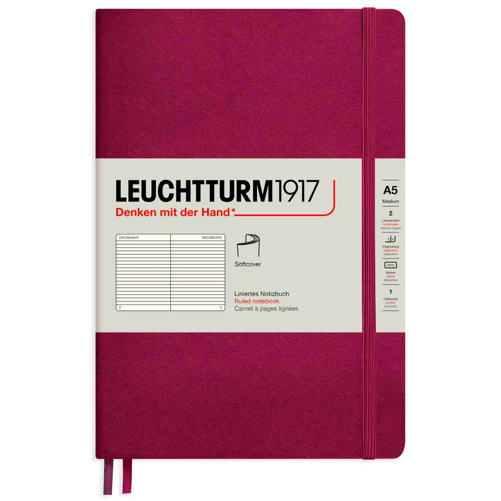 Записная книжка Leuchtturm Medium A5 Port Red мягкая обложка 123 стр, артикул 362844. Фото 9