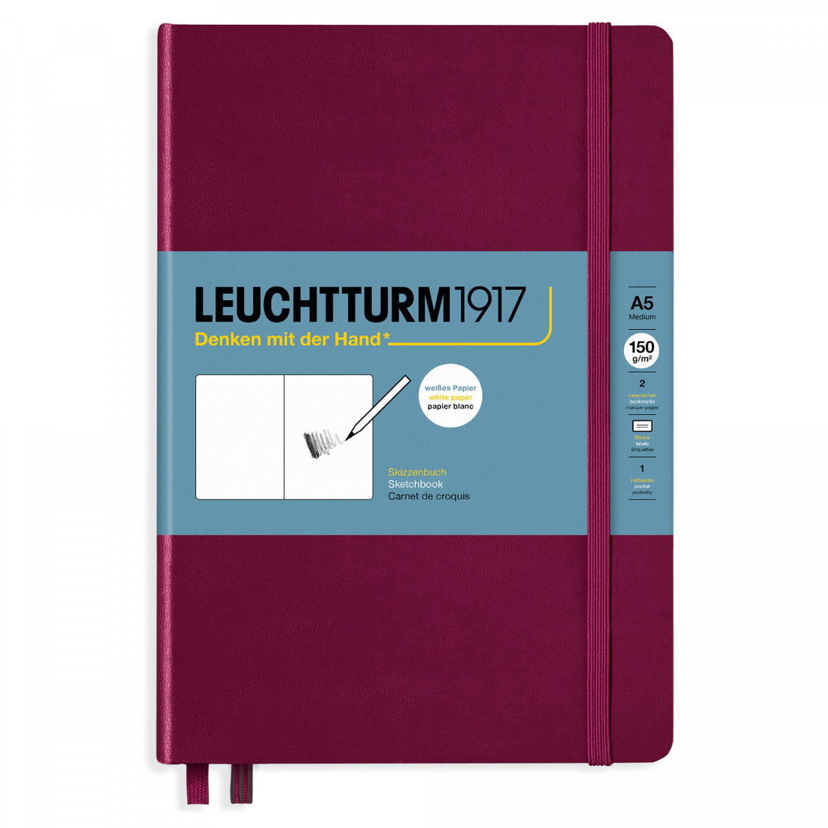 Скетчбук Leuchtturm Medium A5 Port Red твердая обложка, артикул 362363. Фото 1