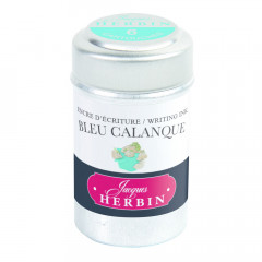 Картриджи с чернилами (6 шт) для перьевой ручки Herbin Bleu calanque (аквамарин)