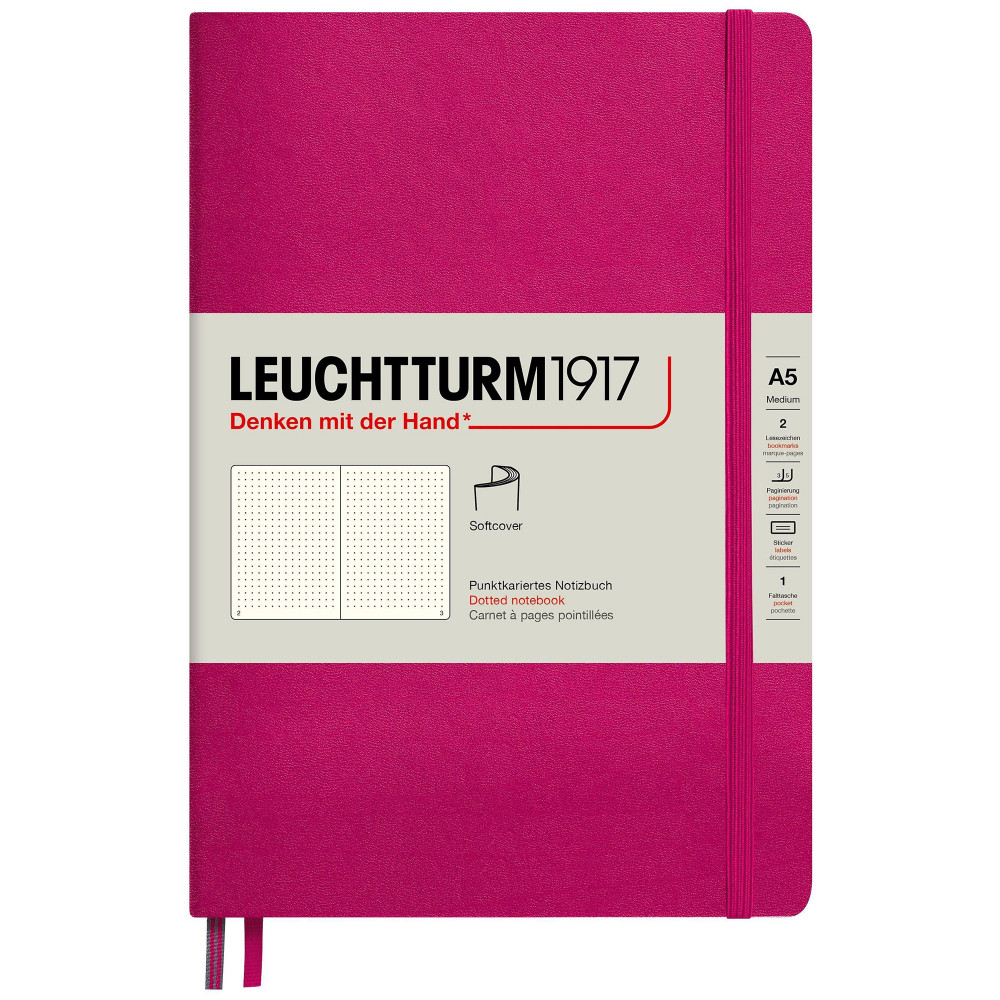 Записная книжка Leuchtturm Medium A5 Berry мягкая обложка 123 стр, артикул 362845. Фото 1