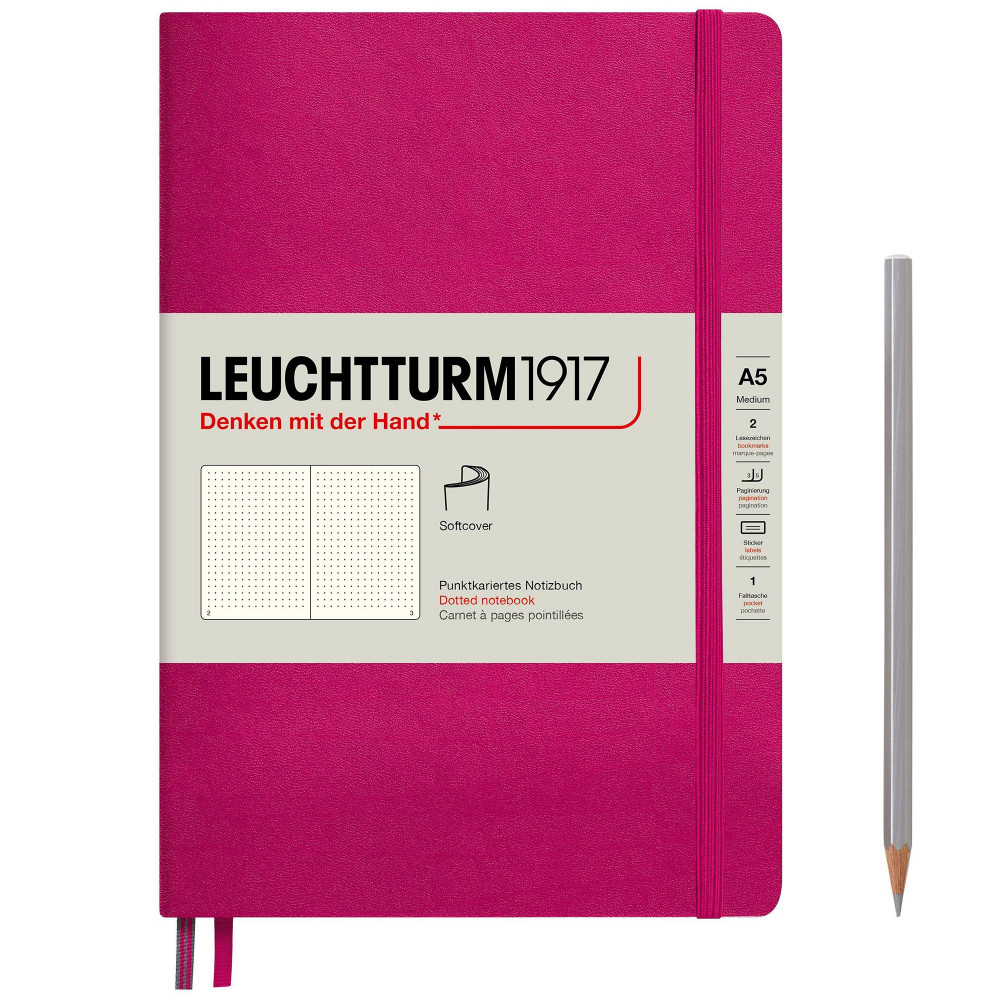 Записная книжка Leuchtturm Medium A5 Berry мягкая обложка 123 стр, артикул 362845. Фото 2