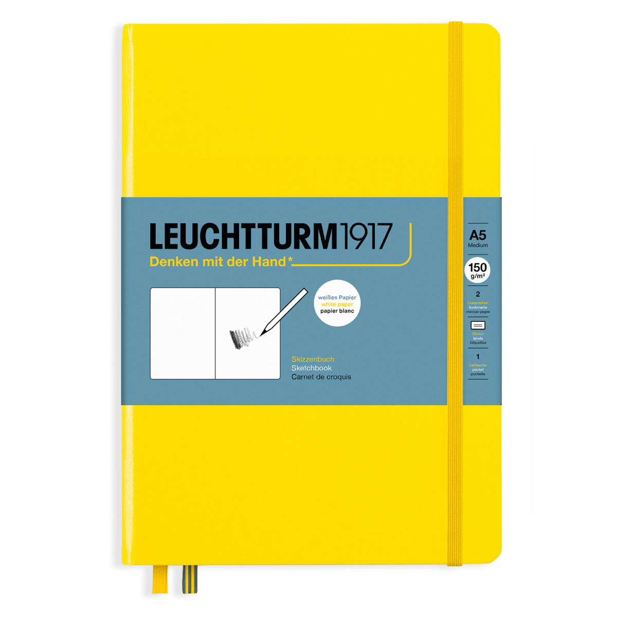 Скетчбук Leuchtturm Medium A5 Lemon твердая обложка, артикул 362364. Фото 1