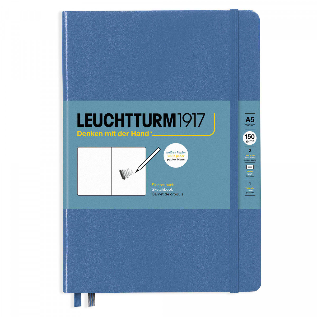 Скетчбук Leuchtturm Medium A5 Denim твердая обложка, артикул 362365. Фото 1