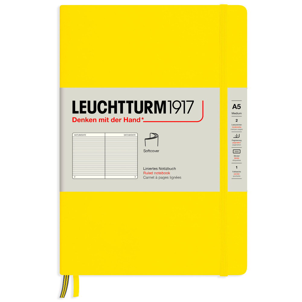 Записная книжка Leuchtturm Medium A5 Lemon мягкая обложка 123 стр, артикул 362846. Фото 9