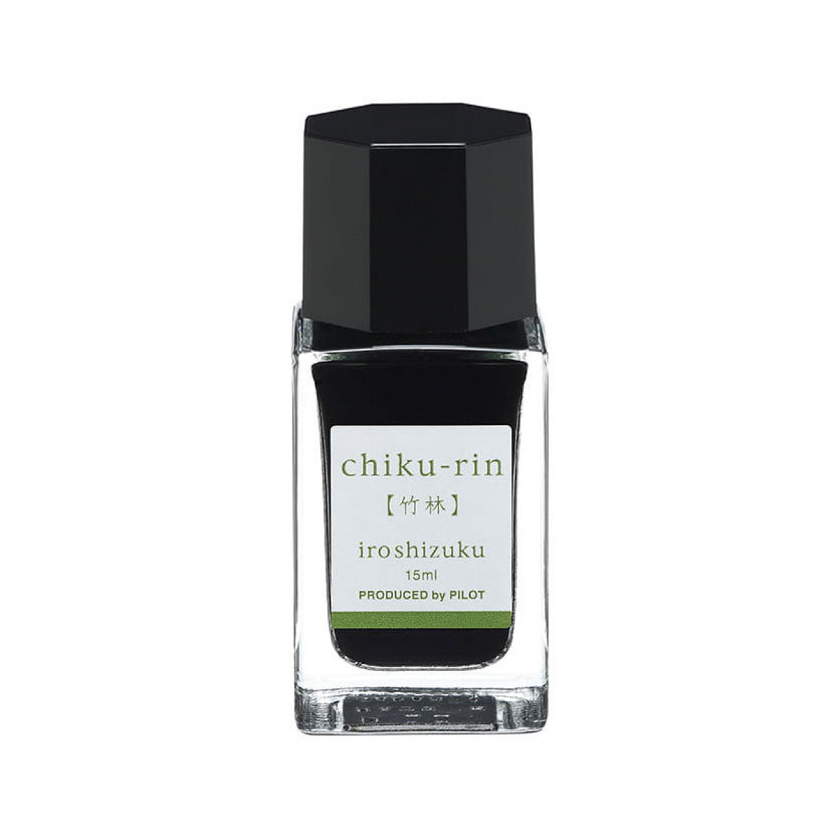 Флакон с чернилами Pilot Iroshizuku Green Chiku-Rin (бамбуковая роща) для перьевых ручек 15 мл, INK-15-CHK Флакон с чернилами Pilot Iroshizuku Green Chiku-Rin (бамбуковая роща) для перьевых ручек 15 мл, артикул INK-15-CHK. Фото 1