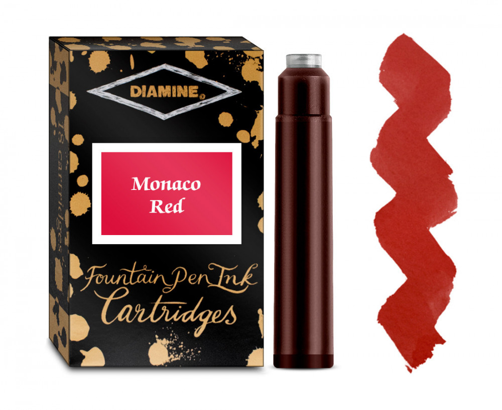Картриджи Diamine International для перьевых ручек Monaco Red 18 шт, артикул DSCMR. Фото 1