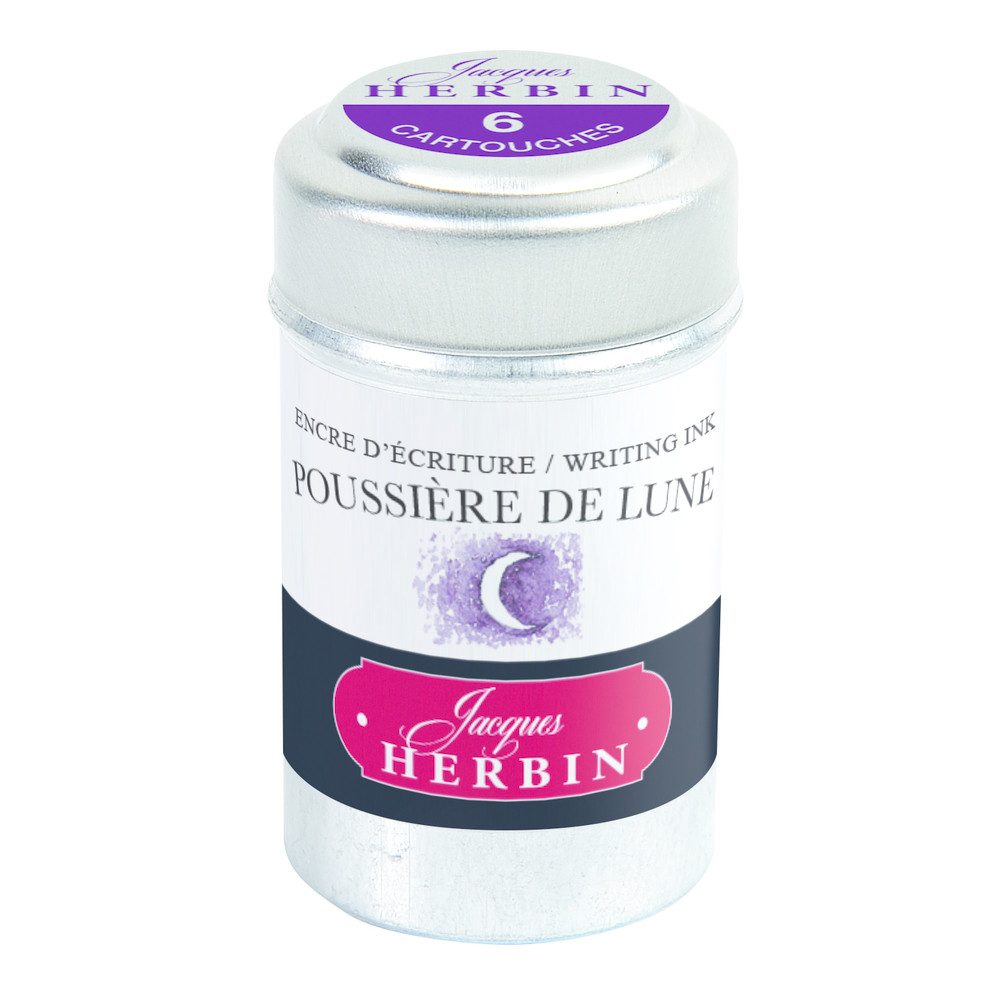 Картриджи с чернилами (6 шт) для перьевой ручки Herbin Poussiere de lune (темно-фиолетовый), артикул 20148T. Фото 1