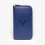 Кожаный чехол для трех ручек Visconti VSCT с держателем для карт синий