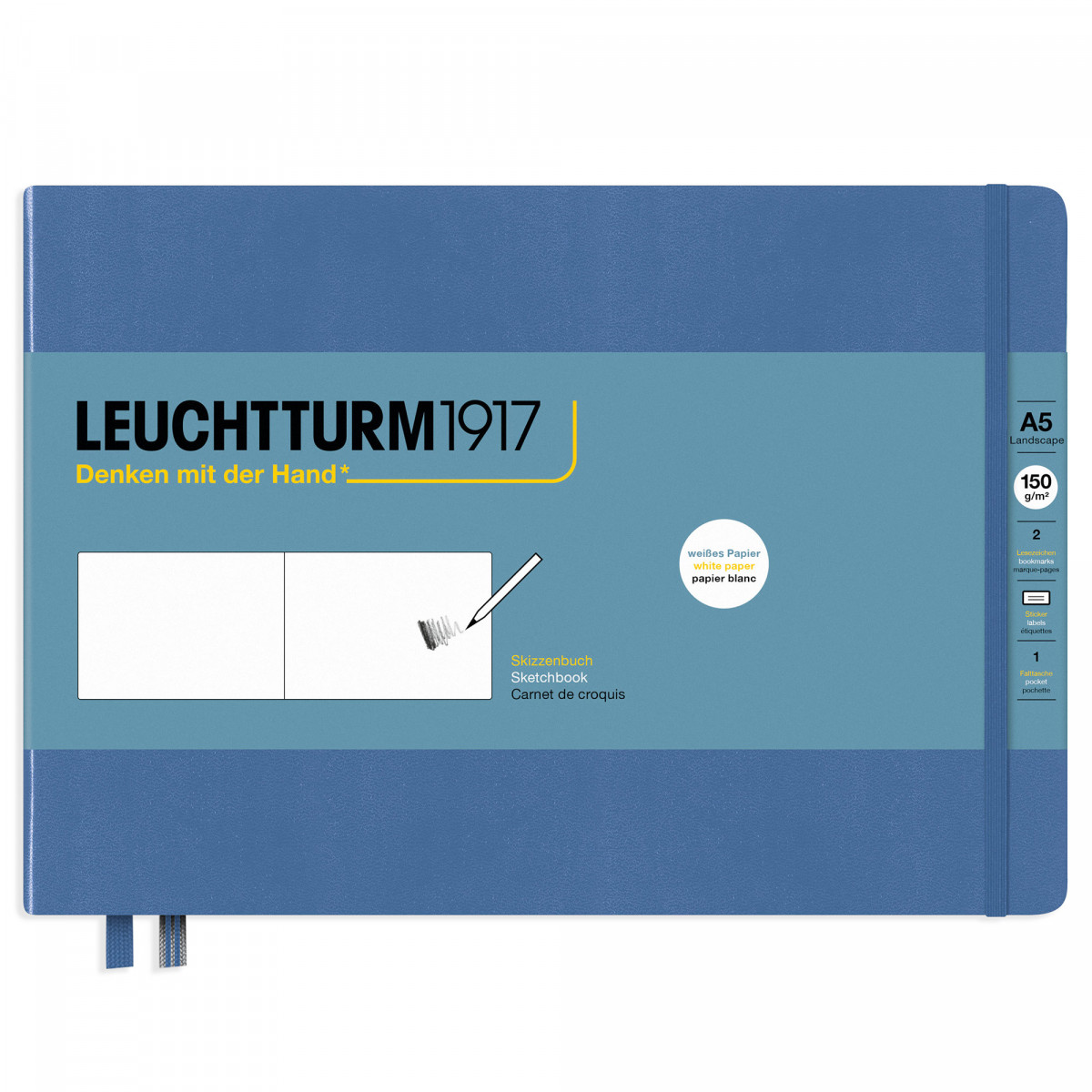 Скетчбук горизонтальный Leuchtturm Landscape Medium A5 Denim, 362369 Скетчбук горизонтальный Leuchtturm Landscape Medium A5 Denim, артикул 362369. Фото 1