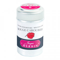 Картриджи с чернилами (6 шт) для перьевой ручки Herbin Rouge caroubier (алый)