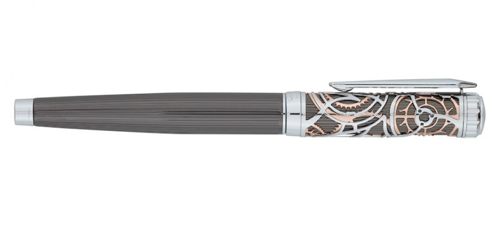 Ручка-роллер Pierre Cardin L'Esprit темно-серый лак гравировка позолота хром, артикул PC6603RP. Фото 2