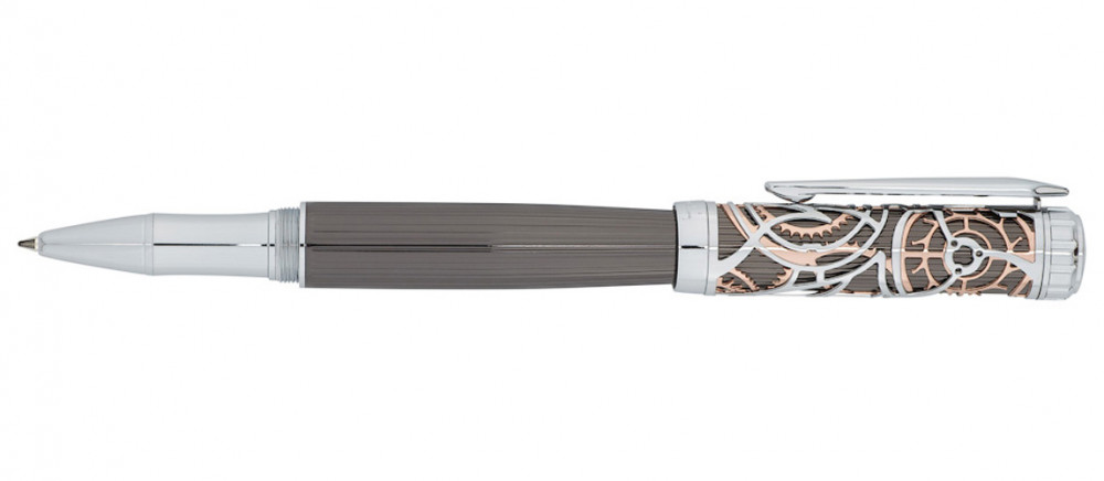 Ручка-роллер Pierre Cardin L'Esprit темно-серый лак гравировка позолота хром, артикул PC6603RP. Фото 3