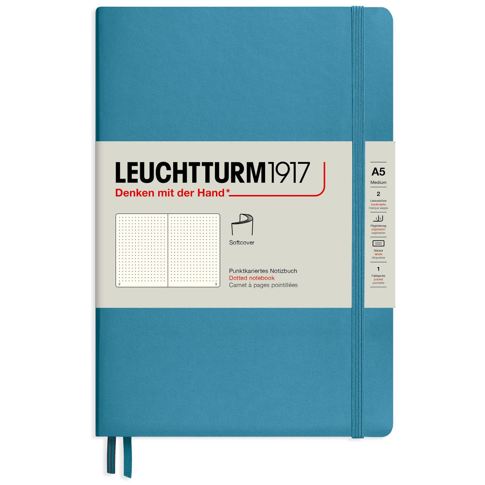 Записная книжка Leuchtturm Medium A5 Nordic Blue мягкая обложка 123 стр, артикул 362849. Фото 1